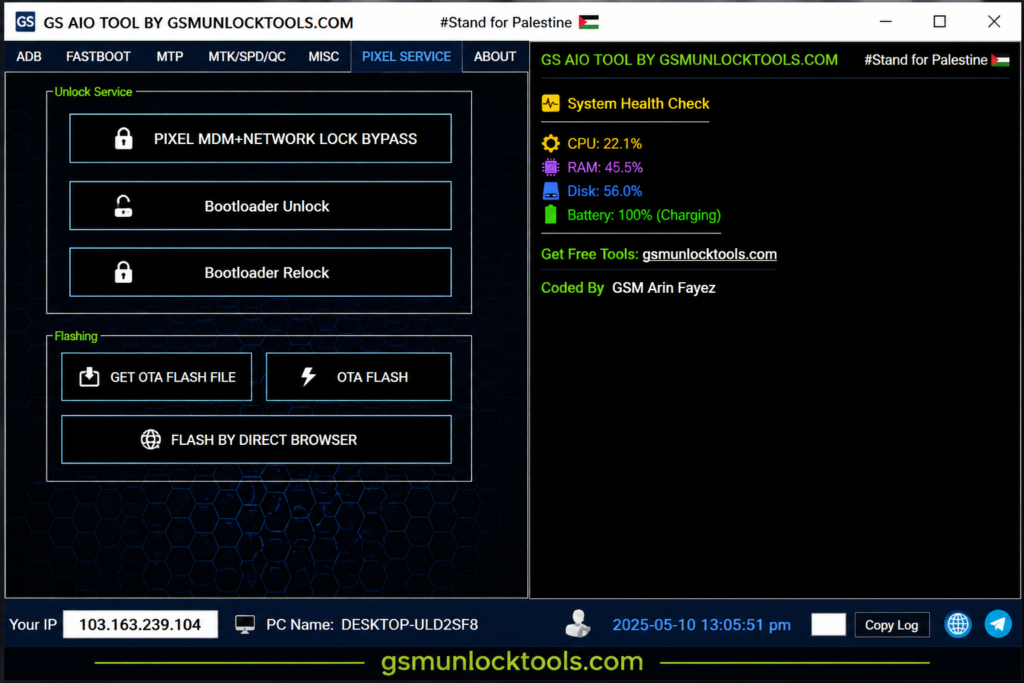 TF AIO Tool V1 Pixel service and flashing interface
