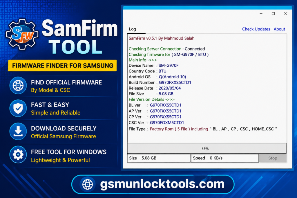 SamFirm Tool v3.3 Download & Setup – Latest Samsung Firmware Tool 2026  