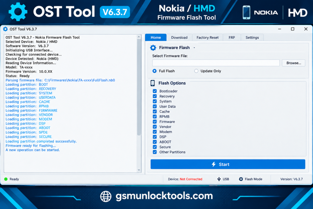 OST Tool to install .nb0 and .mlf firmware on Nokia devices