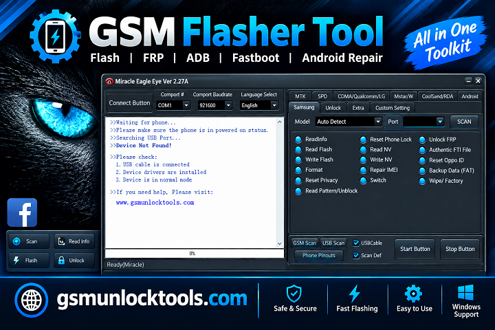 GSM Flasher Tool Free Download for Windows | All Devices [2026]