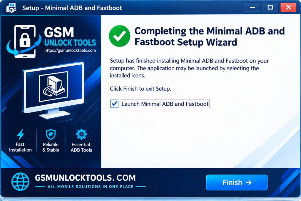 Minimal ADB and Fastboot logo by GSM Unlock Tools